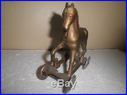 Great old original cast iron Horse on Wheels still penny bank 1920's