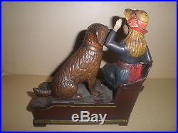 Great old original cast iron Speaking Dog Mechanical Penny Bank Patent 1885