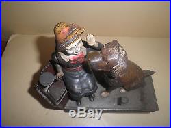 Great old original cast iron Speaking Dog Mechanical Penny Bank Patent 1885