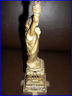 Great original Kenton cast iron Statue of Liberty still bank multiple pce cast