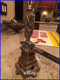 Great original Kenton cast iron Statue of Liberty still bank multiple piece cast