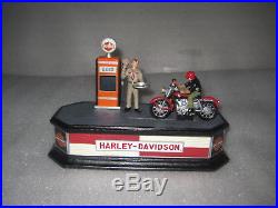 HTF Harley Davidson Cast Iron Mechanical Bank by Franklin Mint Works Rare