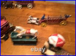 HUGE 50 Piece Vintage Cast Iron Horses, Carriages, Fire Wagons, Banks LOOK
