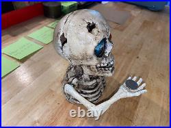 Halloween Skeleton Mechanical Bank Skull Patina Cast Iron Collector SOLID METAL