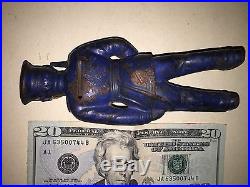 Hubley Cadet penny still bank cast iron nice paint blue gold
