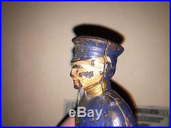Hubley Cadet penny still bank cast iron nice paint blue gold
