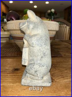 Hubley JMR Thrifty Wise Pig Cast Iron Bank 1930-1936 with Inscription Hubley JMR Thrifty Wise Pig Cast Iron Bank 1930-1936 with Inscription