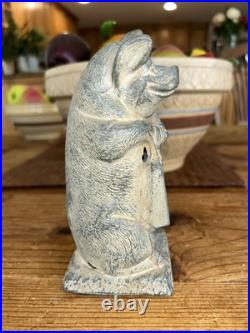 Hubley JMR Thrifty Wise Pig Cast Iron Bank 1930-1936 with Inscription Hubley JMR Thrifty Wise Pig Cast Iron Bank 1930-1936 with Inscription