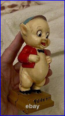 Hubley Porky Pig Cast Iron Bank 1940s Original Marked Hubley Excellent Condition