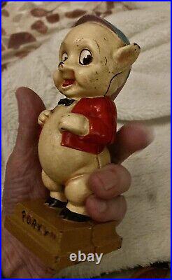 Hubley Porky Pig Cast Iron Bank 1940s Original Marked Hubley Excellent Condition