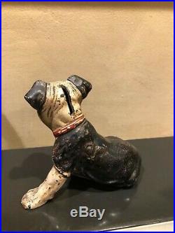 Hubley antique seated Boston terrier pup Cast iron still bank