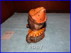 Humpty Dumpty Clown Cast Iron Coin Piggy Bank Mechanical Antique