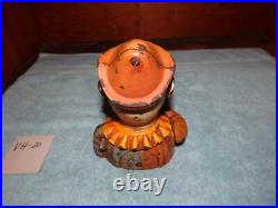 Humpty Dumpty Clown Cast Iron Coin Piggy Bank Mechanical Antique