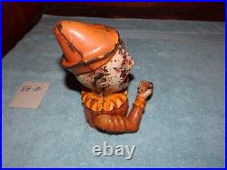 Humpty Dumpty Clown Cast Iron Coin Piggy Bank Mechanical Antique