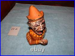 Humpty Dumpty Clown Cast Iron Coin Piggy Bank Mechanical Antique