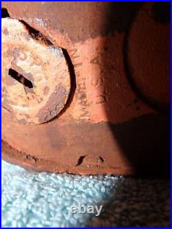 Humpty Dumpty Clown Cast Iron Coin Piggy Bank Mechanical Antique