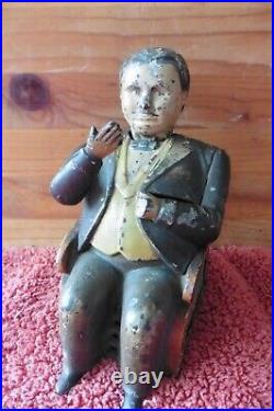 JE Stevens Cast Iron Tammany Hall Boss Tweed Mechanical Penny Toy Bank 1873 1878