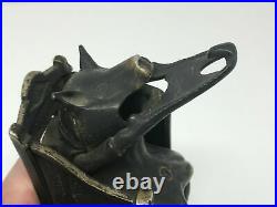 JE Stevens Co. Pig in a High Chair Cast Iron Mechanical Bank, Antique 1897