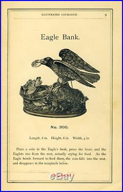 JE Stevens Eagle Bank, Antique, Mechanical, Cast Iron, 1888