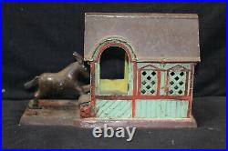 J. &E. STEVENS Vintage ex. Cond. Mule Entering Barn cast iron mechanical bank
