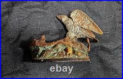 J. & E. Stevens 1883 Mechanical Cast Iron Bank-Eagles & Eaglets