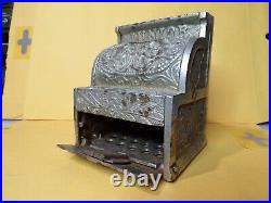 J & E Stevens Cash Register Bank Nickel Plated Cast Iron