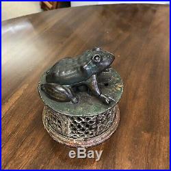 J&E Stevens Cast Iron Mechanical Frog Bank Patented 1872