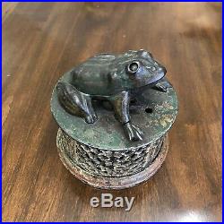 J&E Stevens Cast Iron Mechanical Frog Bank Patented 1872