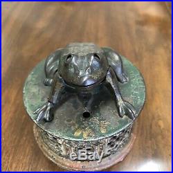 J&E Stevens Cast Iron Mechanical Frog Bank Patented 1872