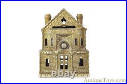 J. E. Stevens Co. Ca. 1899 Cast Iron Victorian House Still Penny Coin Bank