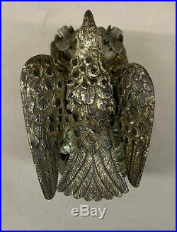 J & E Stevens Co Cast Iron Eagle and Eaglets Mechanical Bank Patent 1883