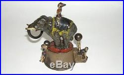 J & E Stevens Elephant & Three Clowns Mechanical Bank (DAKOTApaul)