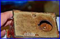 J. E. Stevens Original Cabin Cast Iron Mechanical Coin Bank/ Patent-June 1885