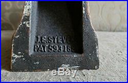 J E Stevens Patent 593 1887 Cast Iron Bank