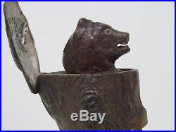 J. & E. Stevens Teddy And The Bear Circa 1907 Cast Iron Bank