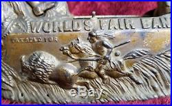 J. E. Stevens cast iron mechanical bank COLUMBUS Worlds Fair Bank