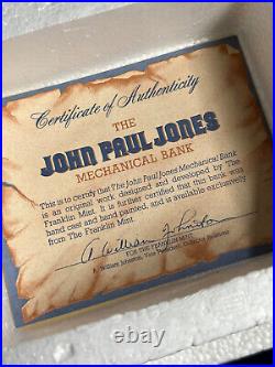 John Paul Jones Americana Mechanical Coin Bank Original by The Franklin Mint NIB