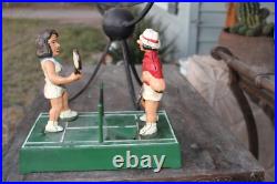 John Wright Cast Iron Mechanical Bank Titled Tennis Players Mint Battle Of Sexes John Wright Cast Iron Mechanical Bank Titled Tennis Players Mint Battle Of Sexes