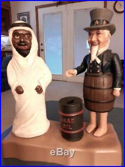 John Wright Penny Bank Collection Uncle Sam & Arab Cast Iron