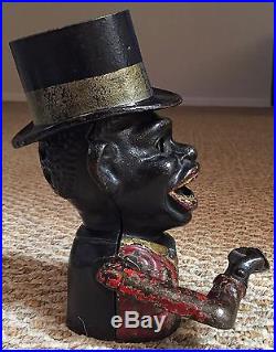 Jolly with Top Hat Mechanical Bank Cast Iron Vintage