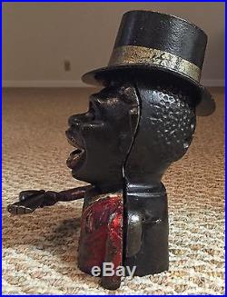 Jolly with Top Hat Mechanical Bank Cast Iron Vintage