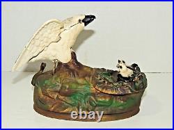 Jon Wright Book of Knowledge Mechanical Cast Iron Eagle Eaglets Bank Reproduced