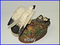 Jon Wright Book of Knowledge Mechanical Cast Iron Eagle Eaglets Bank Reproduced