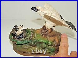 Jon Wright Book of Knowledge Mechanical Cast Iron Eagle Eaglets Bank Reproduced