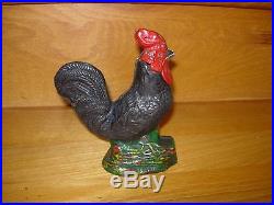 Kyser & Rex Cast Iron Crowing Rooster Mechanical Bank Very Nice Condition