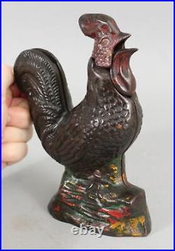 KYSER & REX Mechanical Painted Cast Iron ROOSTER Bank original & working