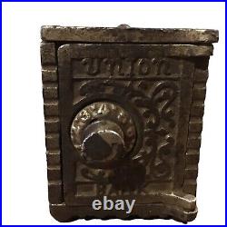 Kenton Brand Ornate Cast Iron Combination Safe Union Savings Bank Vtg Antique