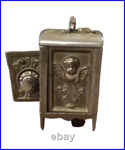 Kenton Ornate Cast Iron Combination Safe Savings Bank Cherubs Antique Vintage
