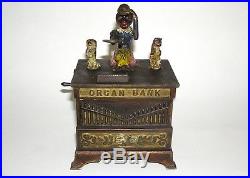 Kyser & Rex Cast Iron Organ with Cat & Dog Mechanical Bank NO RESERVE (DAKOTApaul)