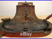 Kyser & Rex Mechanical Roller Skating Bank As Found Damage Antique Cast Iron Toy